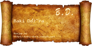 Baki Dóra névjegykártya